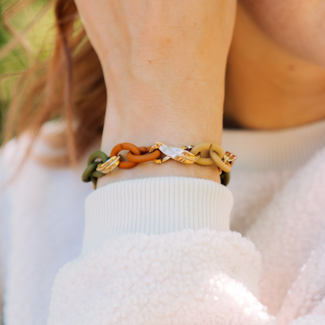 Golden Leaves Bronze Bracelet