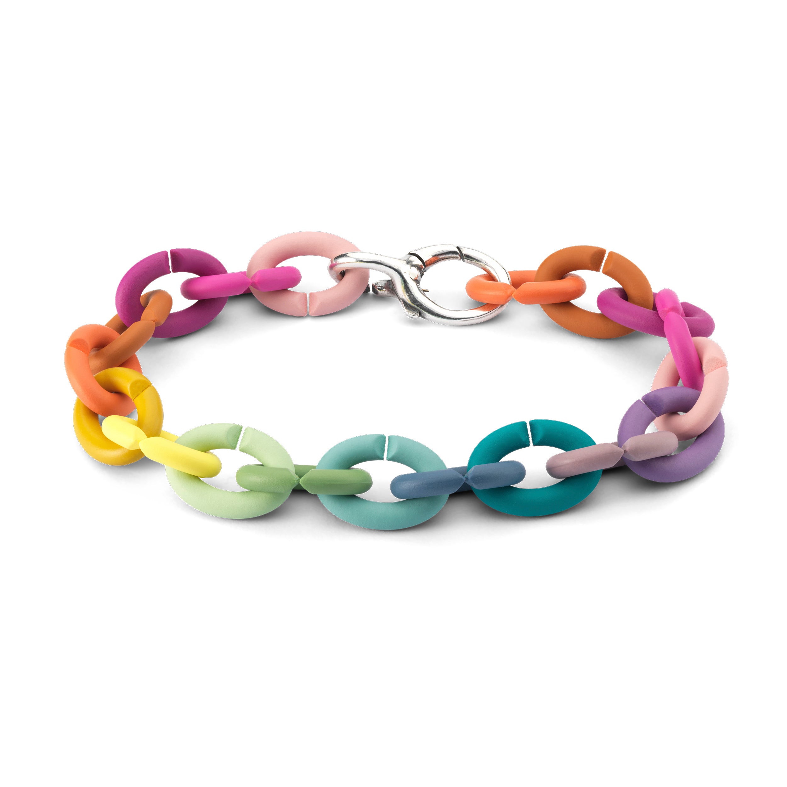 Smooth Rainbow Silver Bracelet