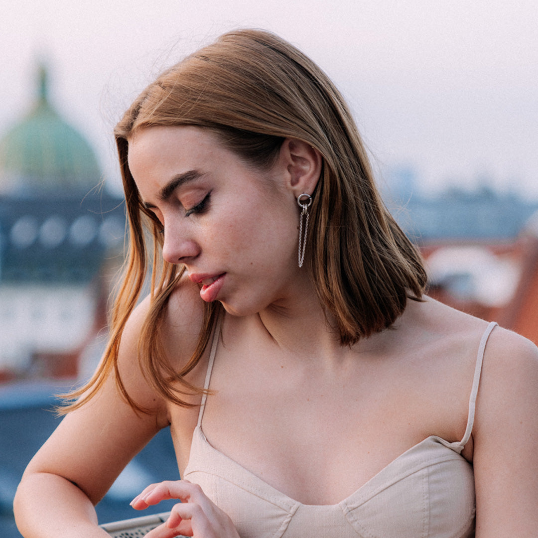 Silver Chain Earring