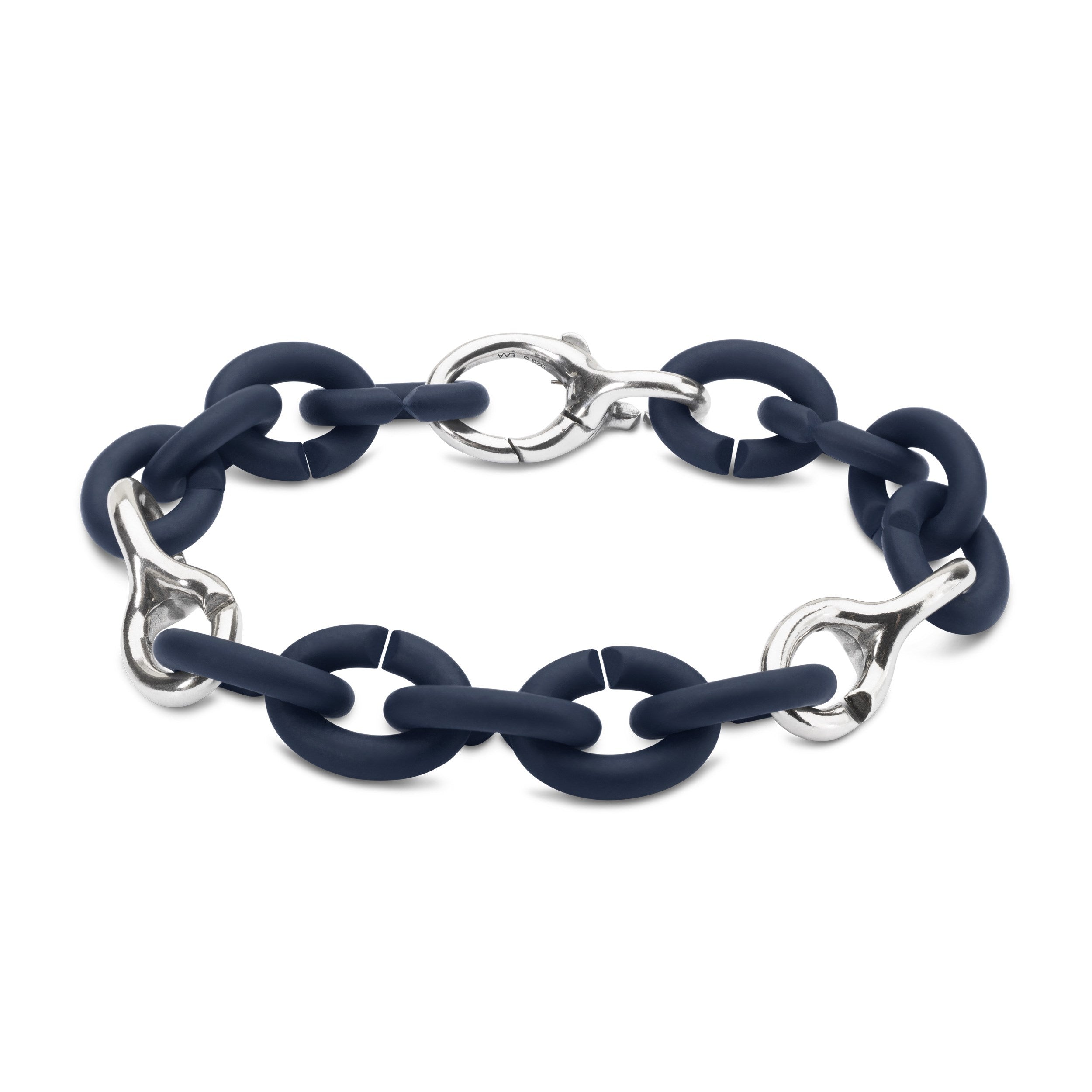 Steel Blue Pop Silver Bracelet