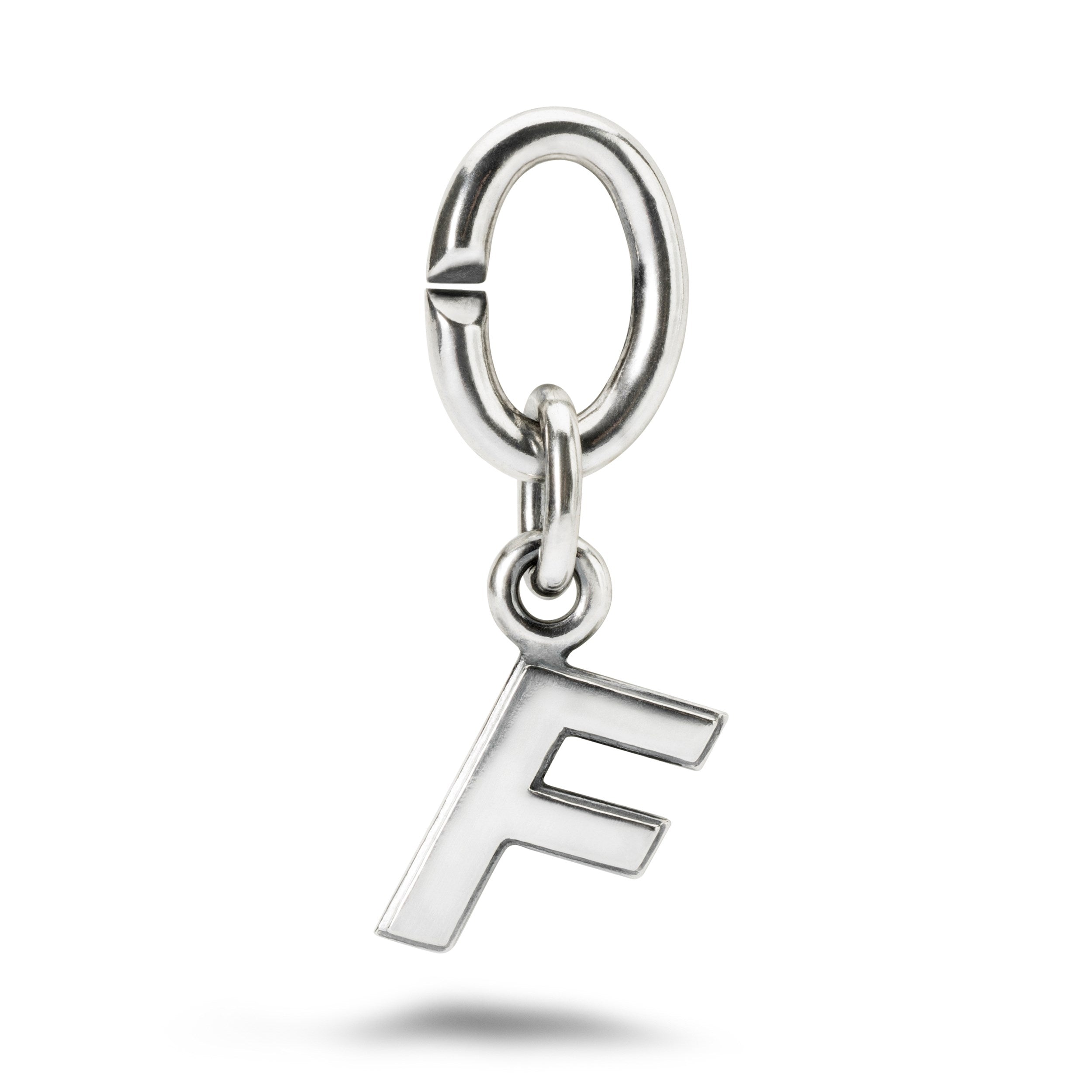 F, Silver Link Charm