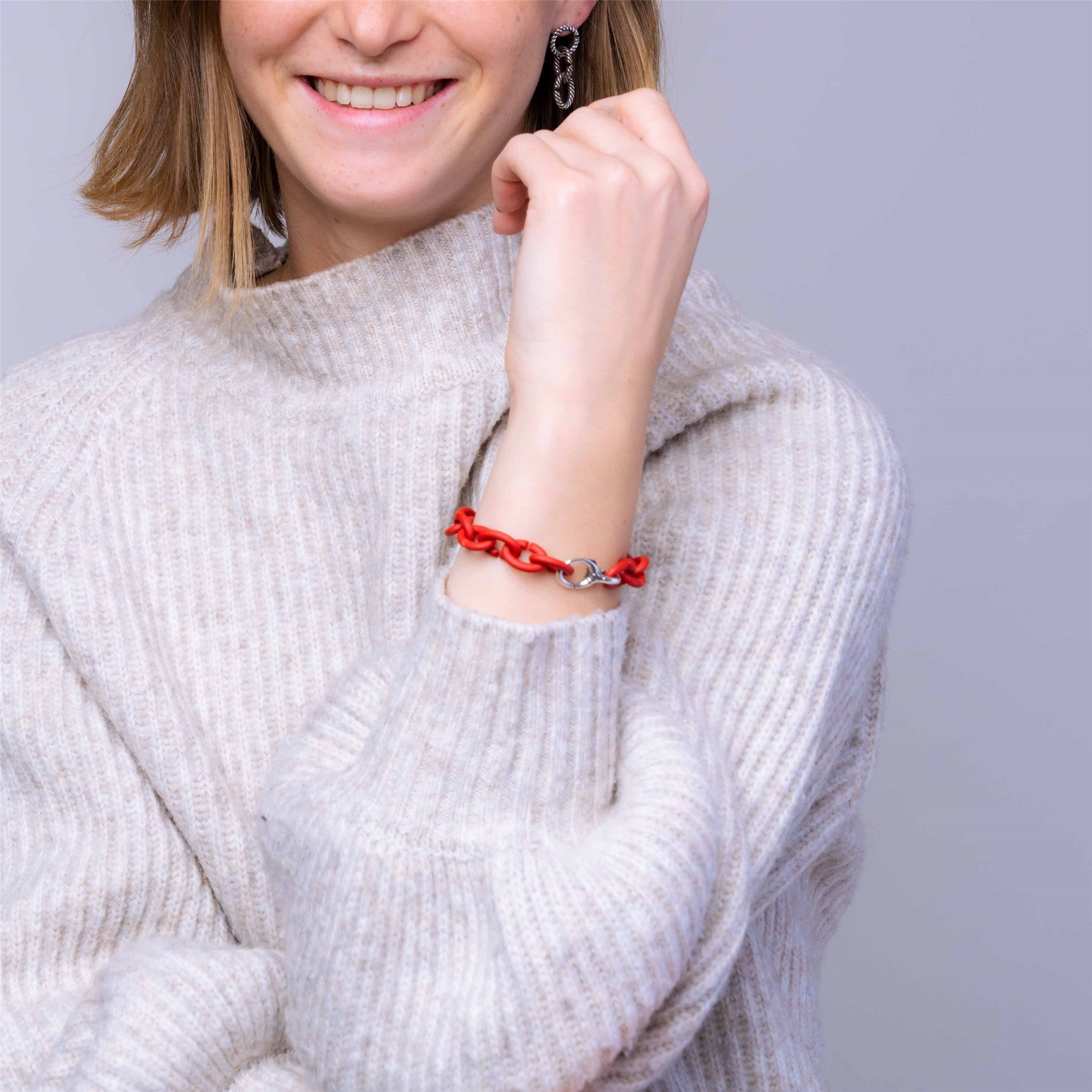 Red Silver Bracelet