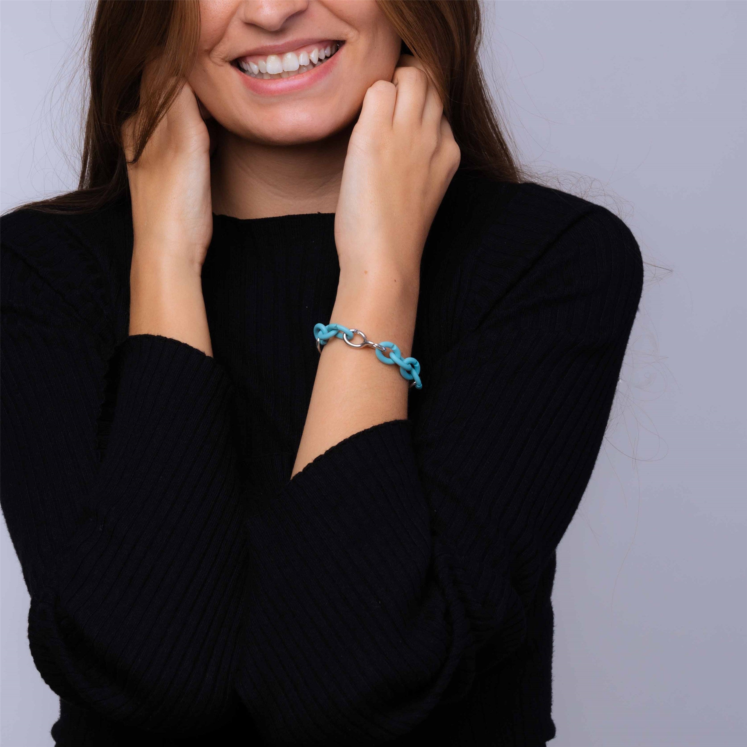 Sky Blue Pop Silver Bracelet