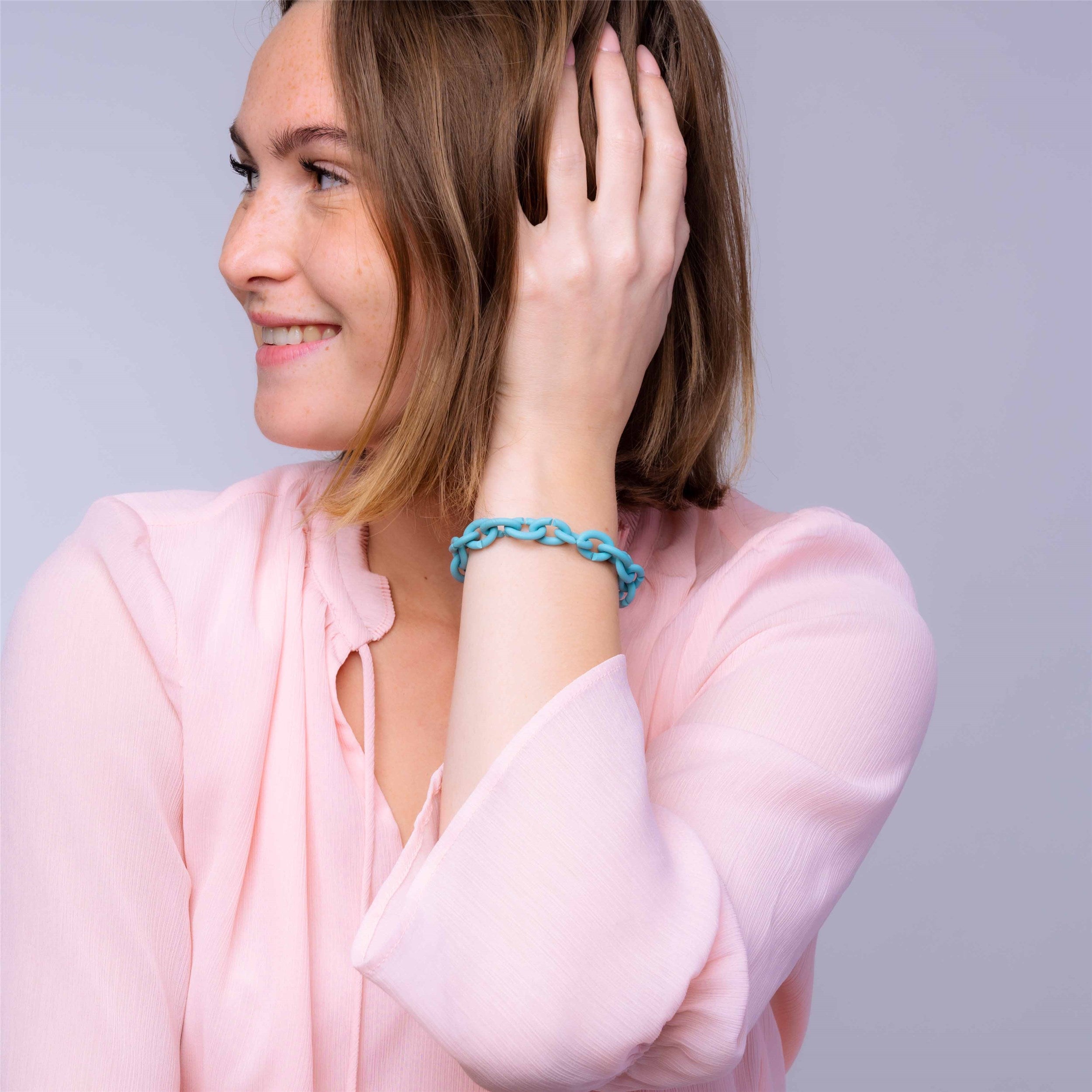 Sky Blue Bronze Bracelet