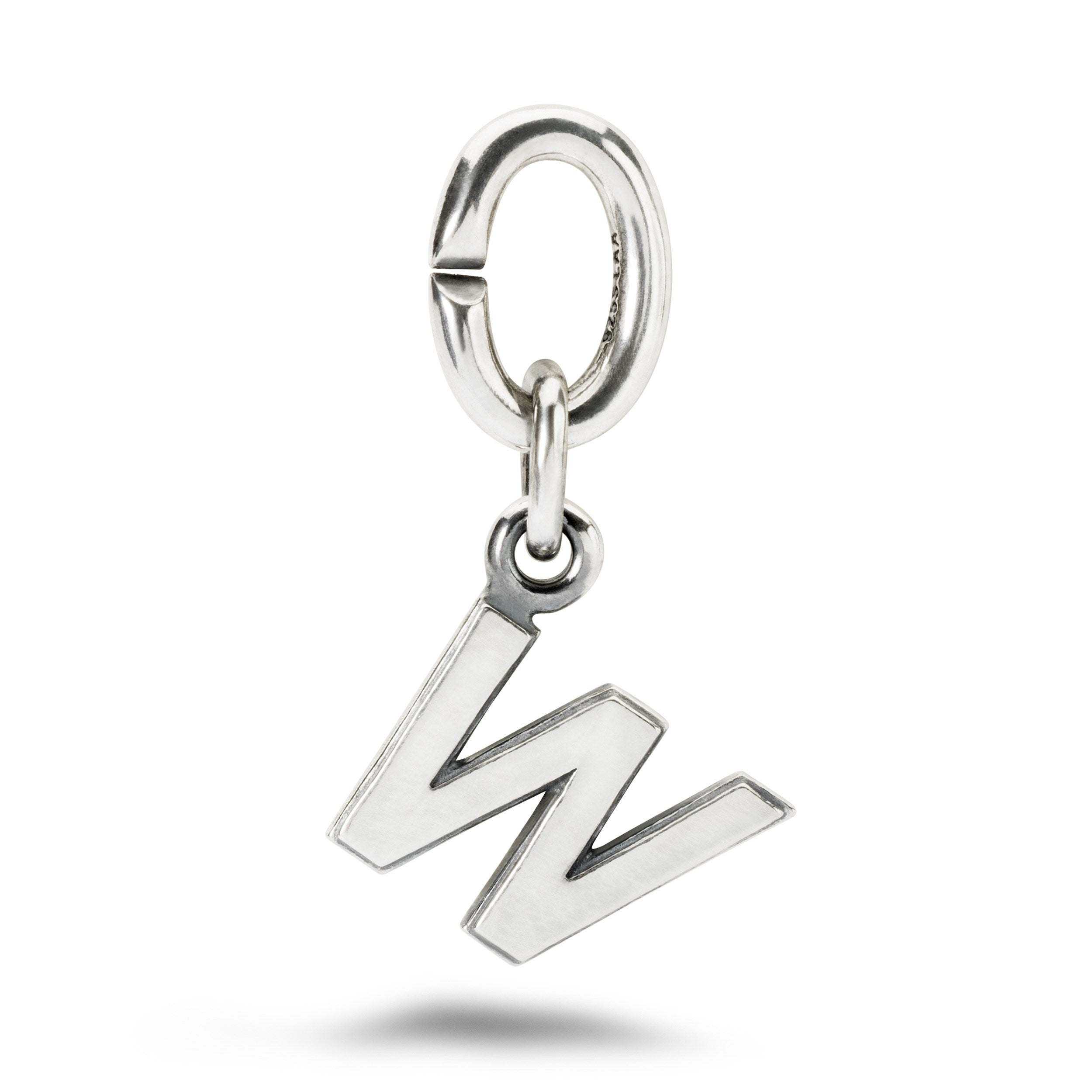 W, Silver Link Charm