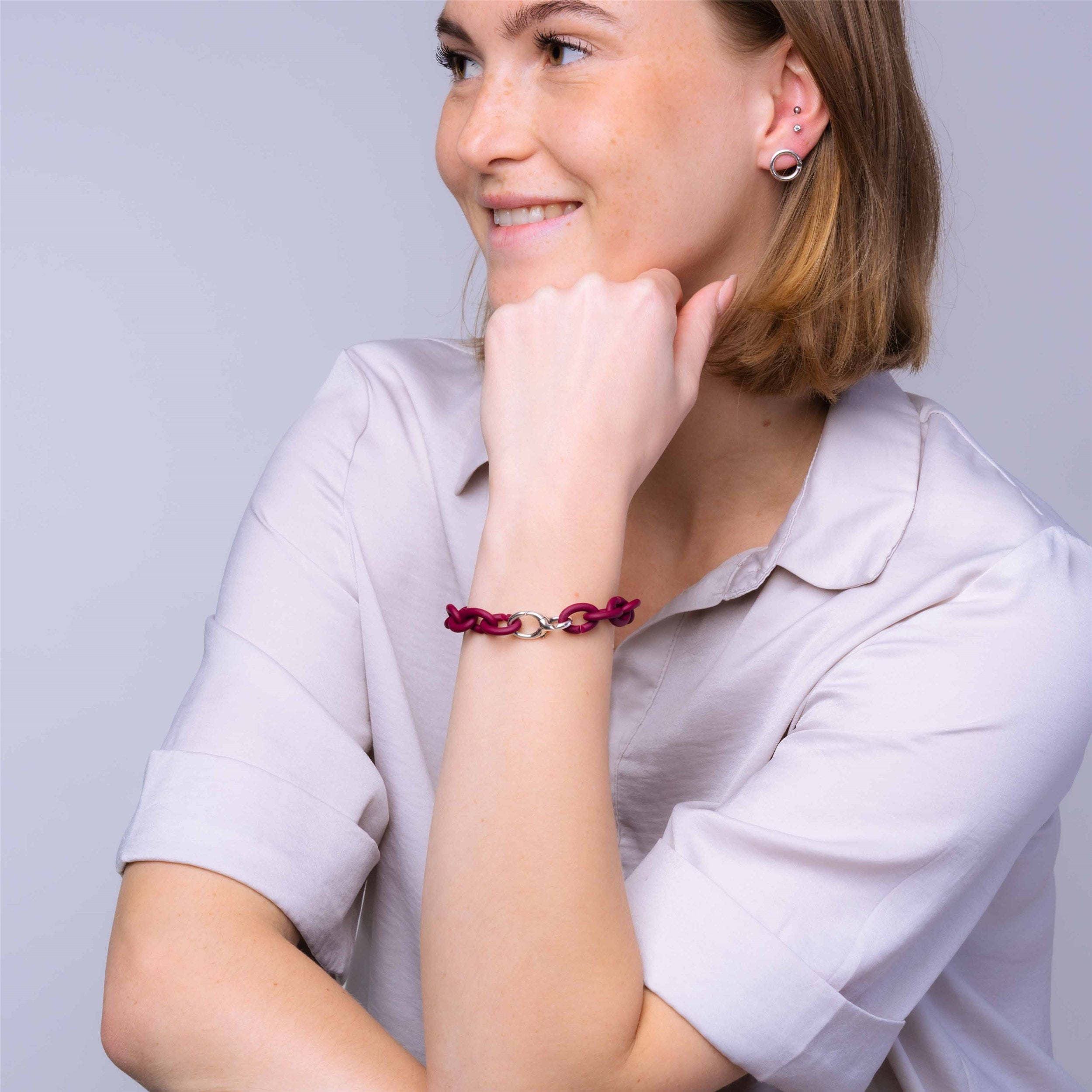 Bordeaux Silver Bracelet