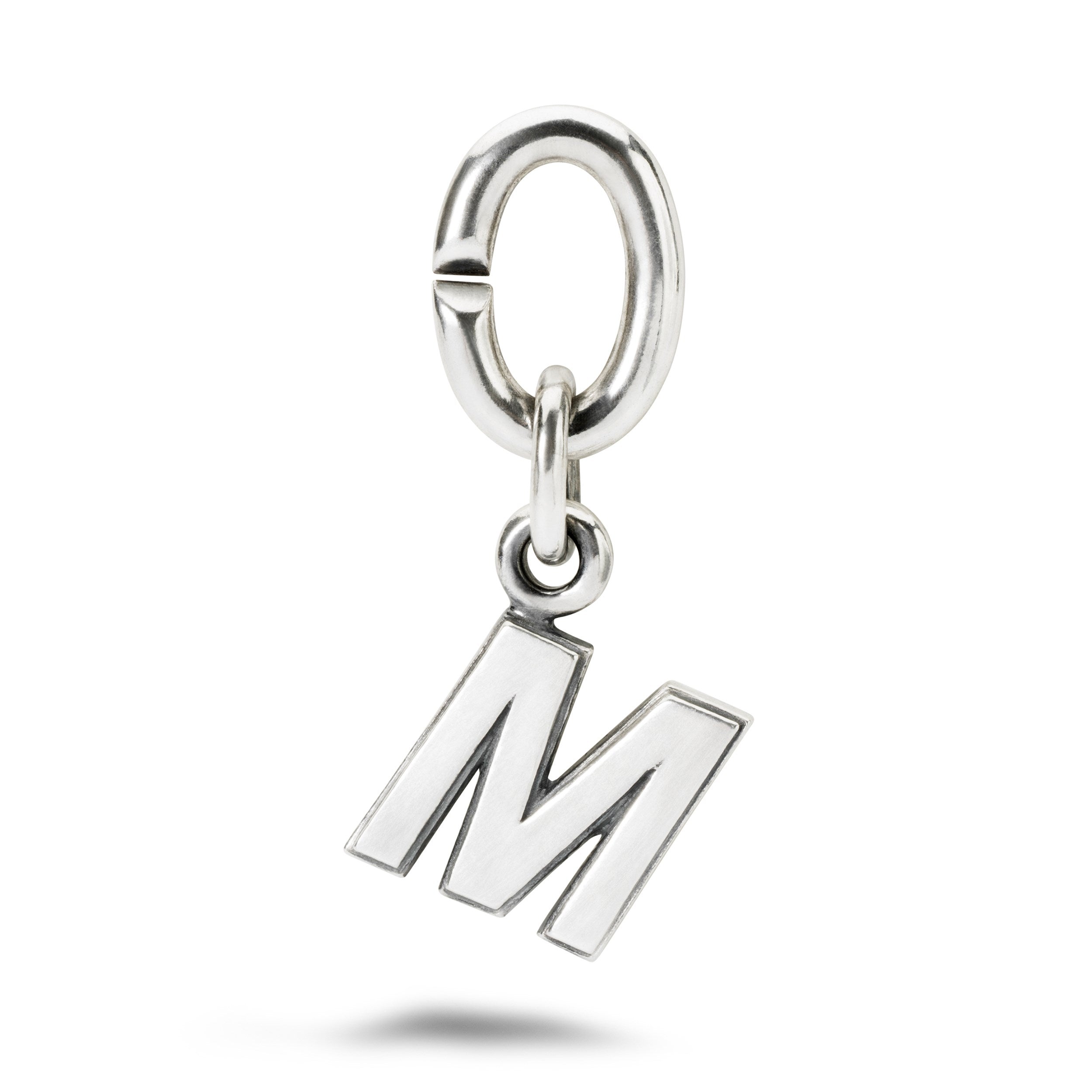 M, Silver Link Charm