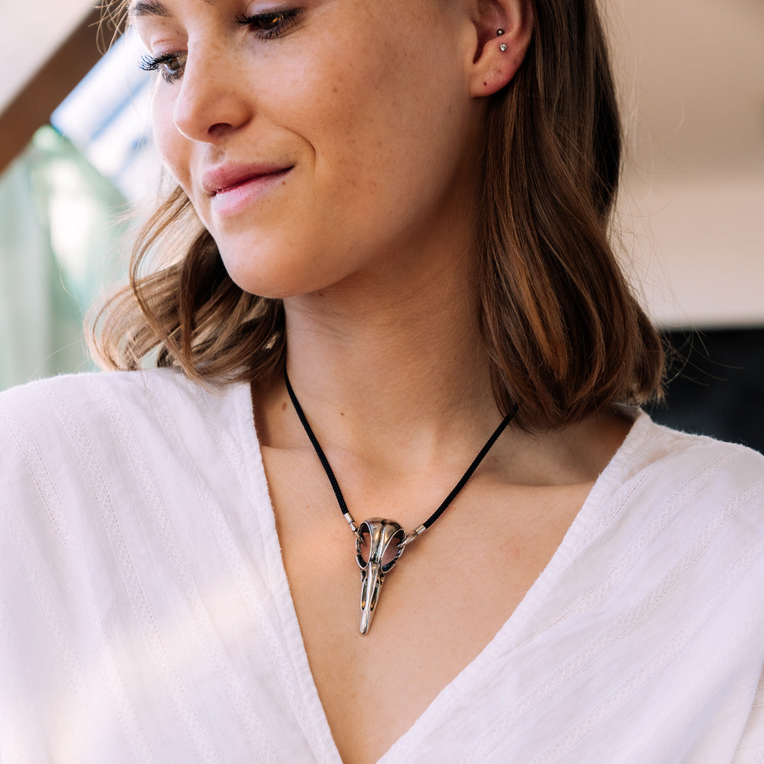 Bird Skull, Silver Pendant