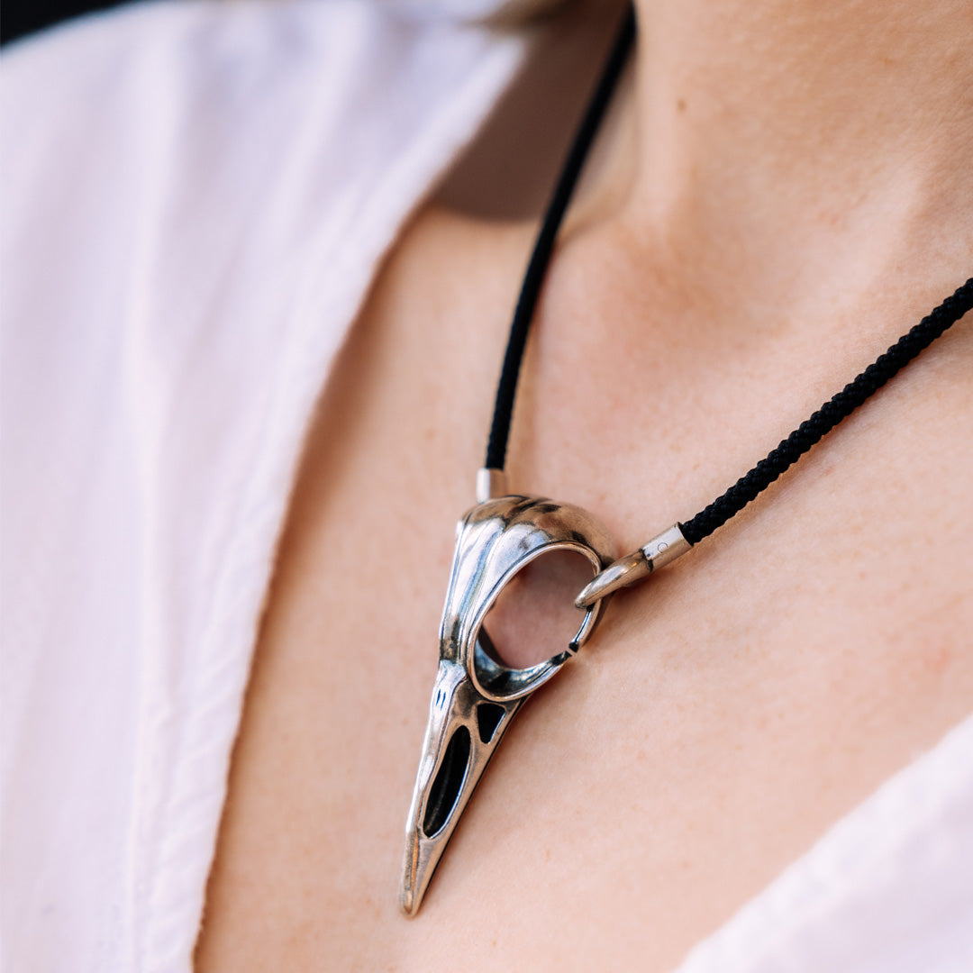 Bird Skull, Silver Pendant