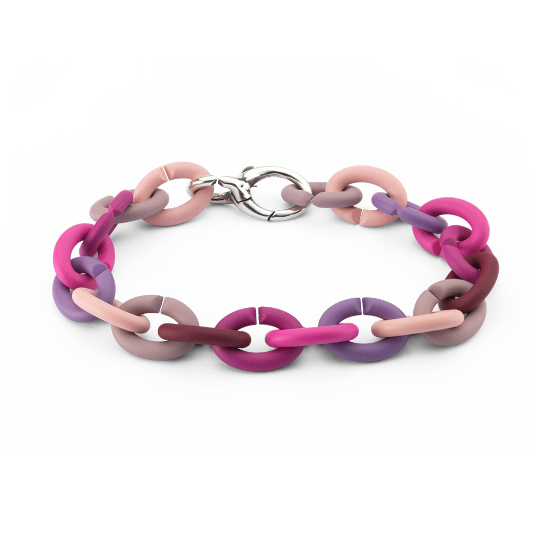 Pink Rainbow Silver Bracelet