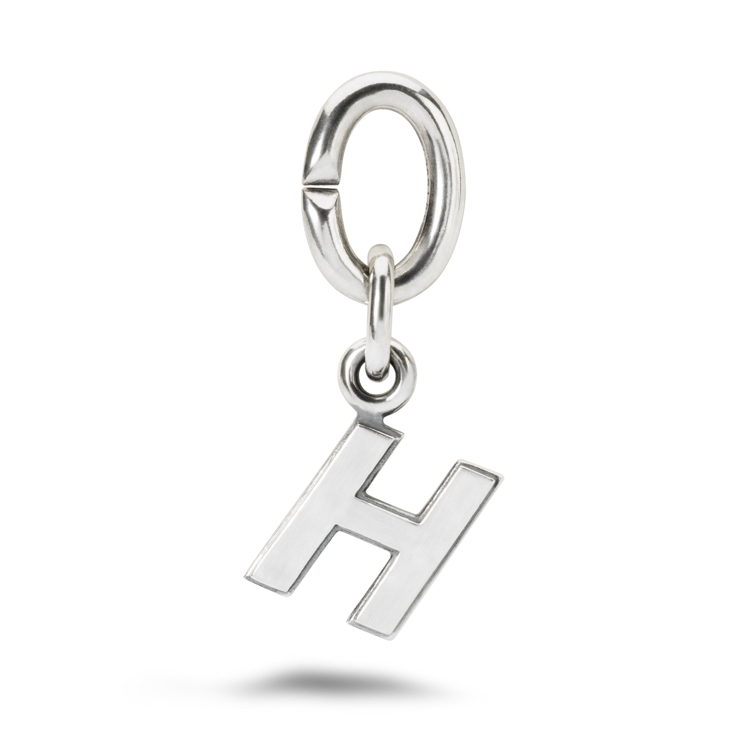H, Silver Link Charm