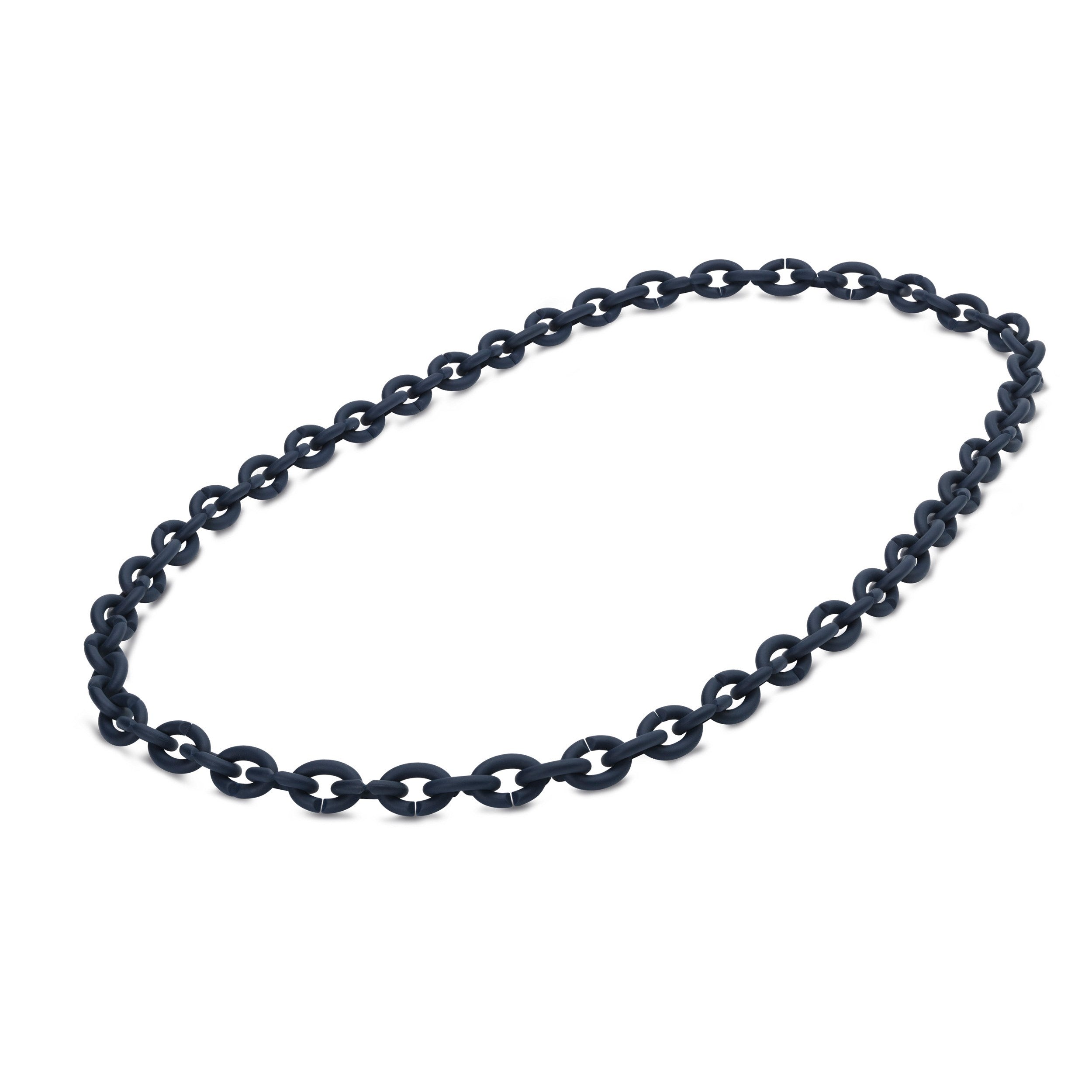 Steel Blue Rubber Necklace