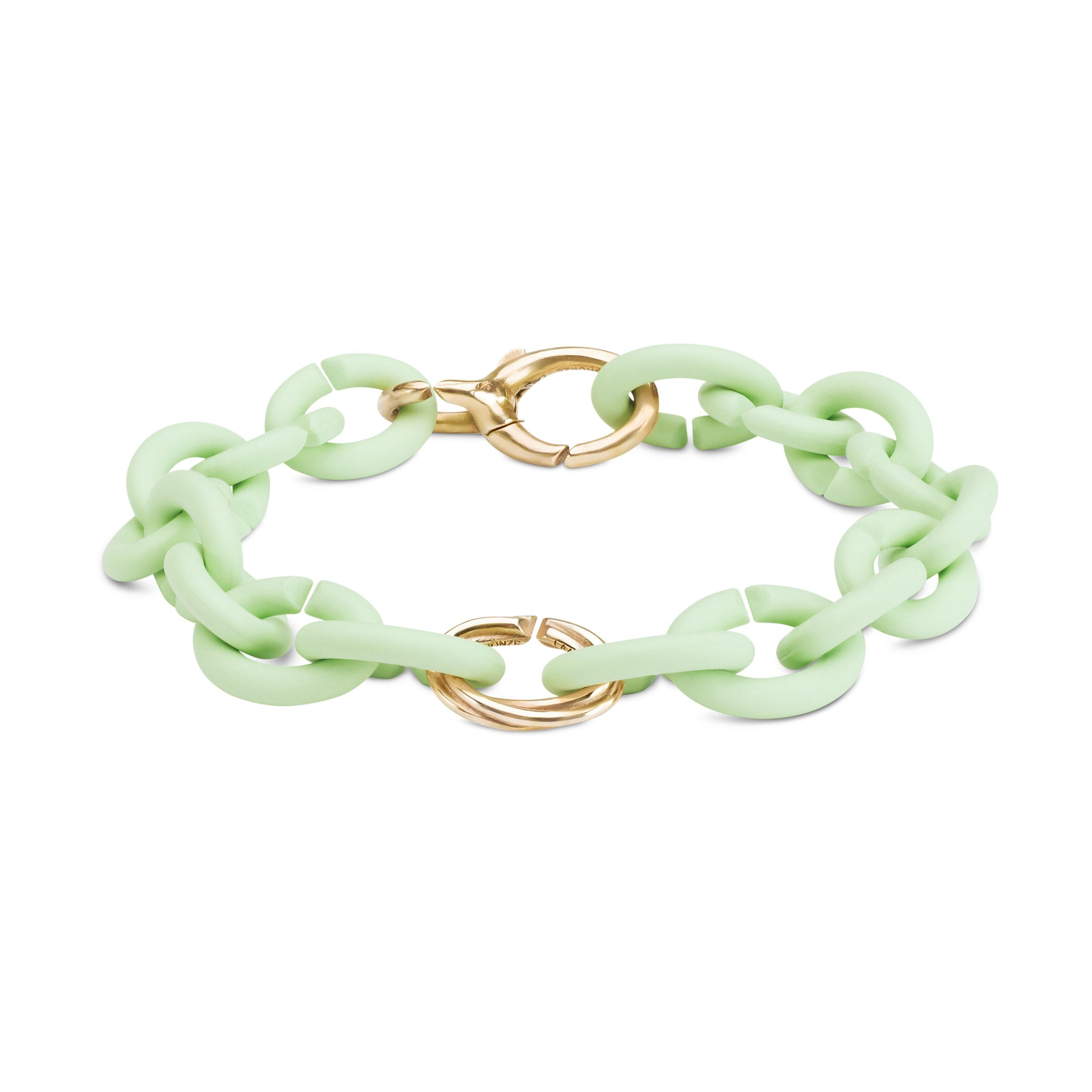 Mint Green Triple Tangle Bronze Bracelet