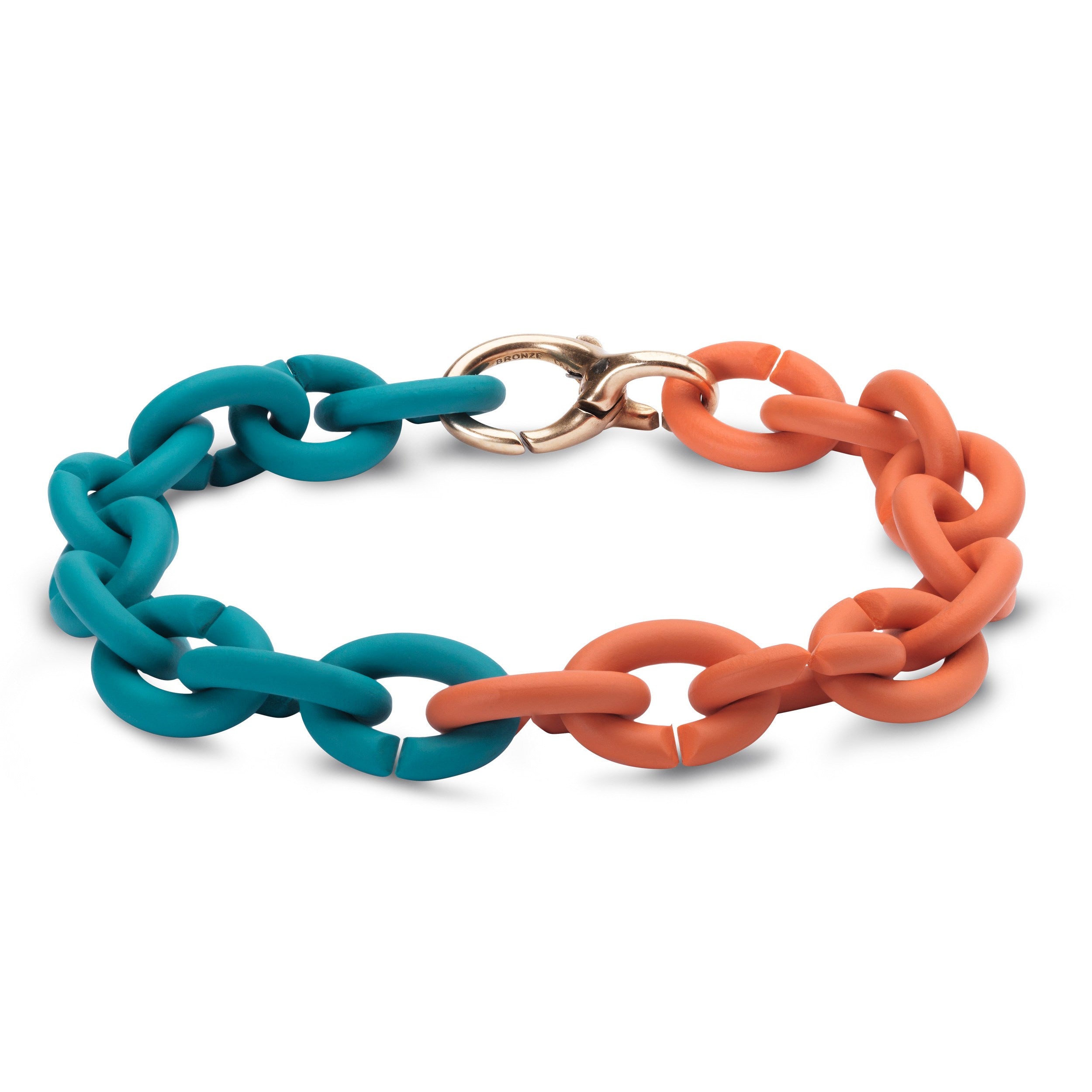 Turquoise Apricot Rubber Bracelet