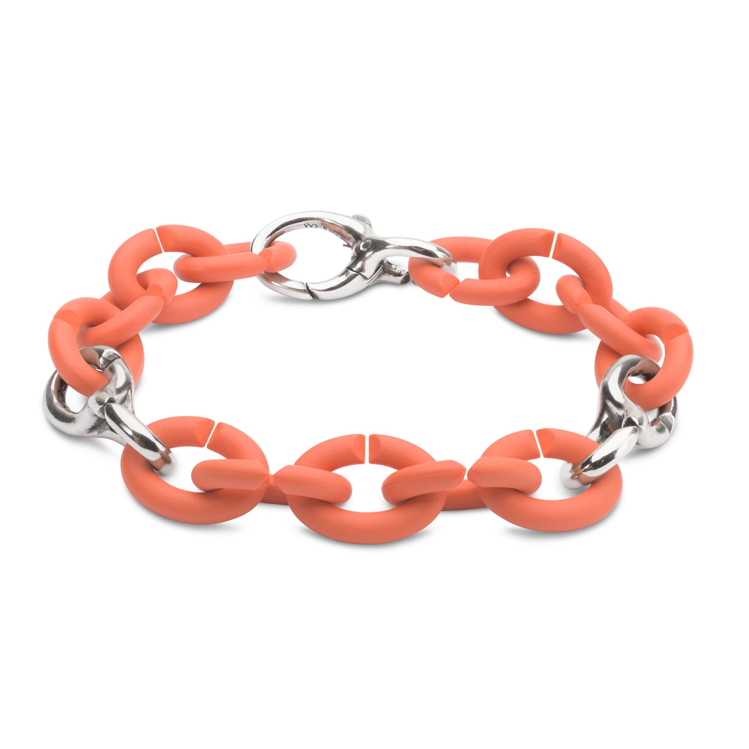 Soft Apricot Pop Silver Bracelet