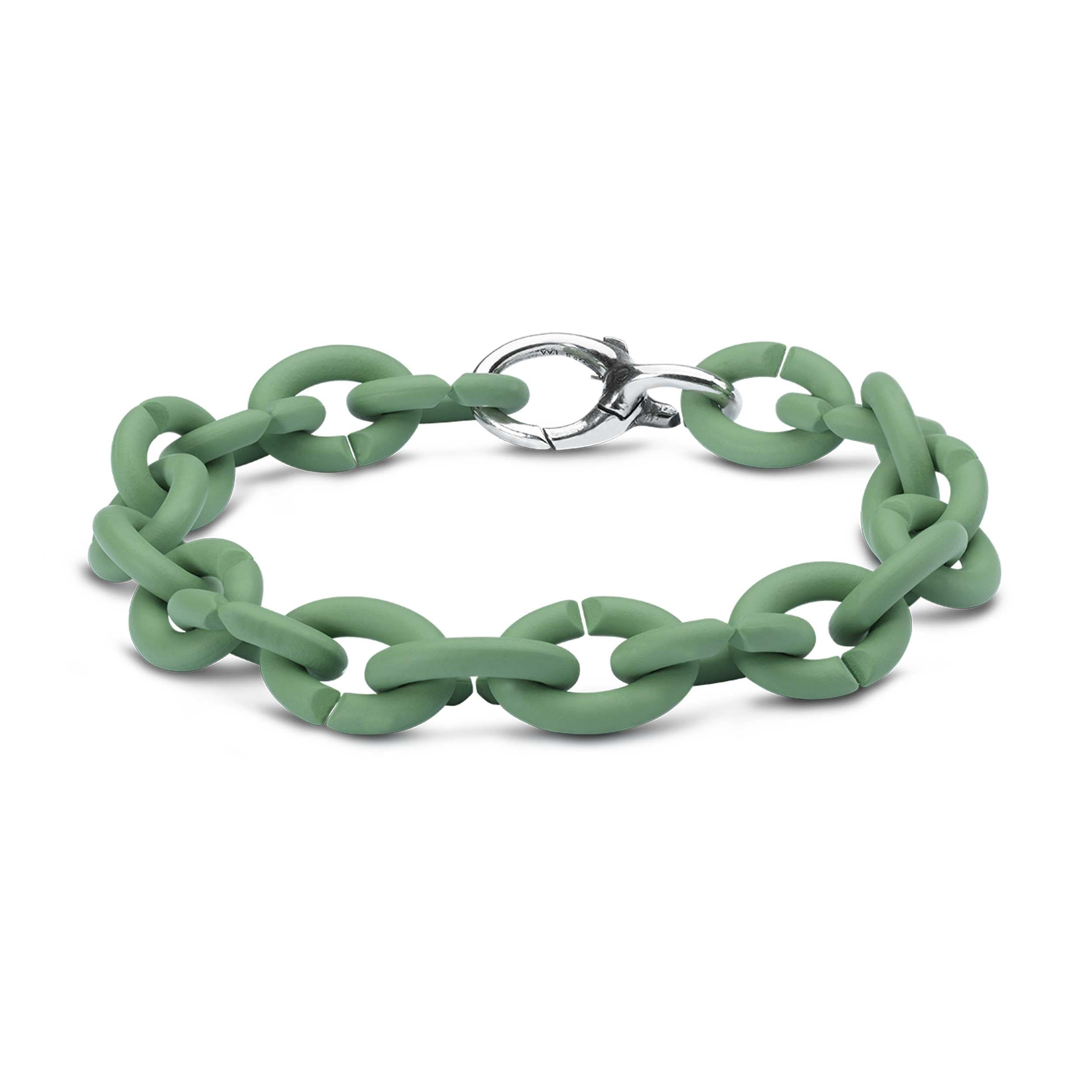 Pale Green Silver Bracelet