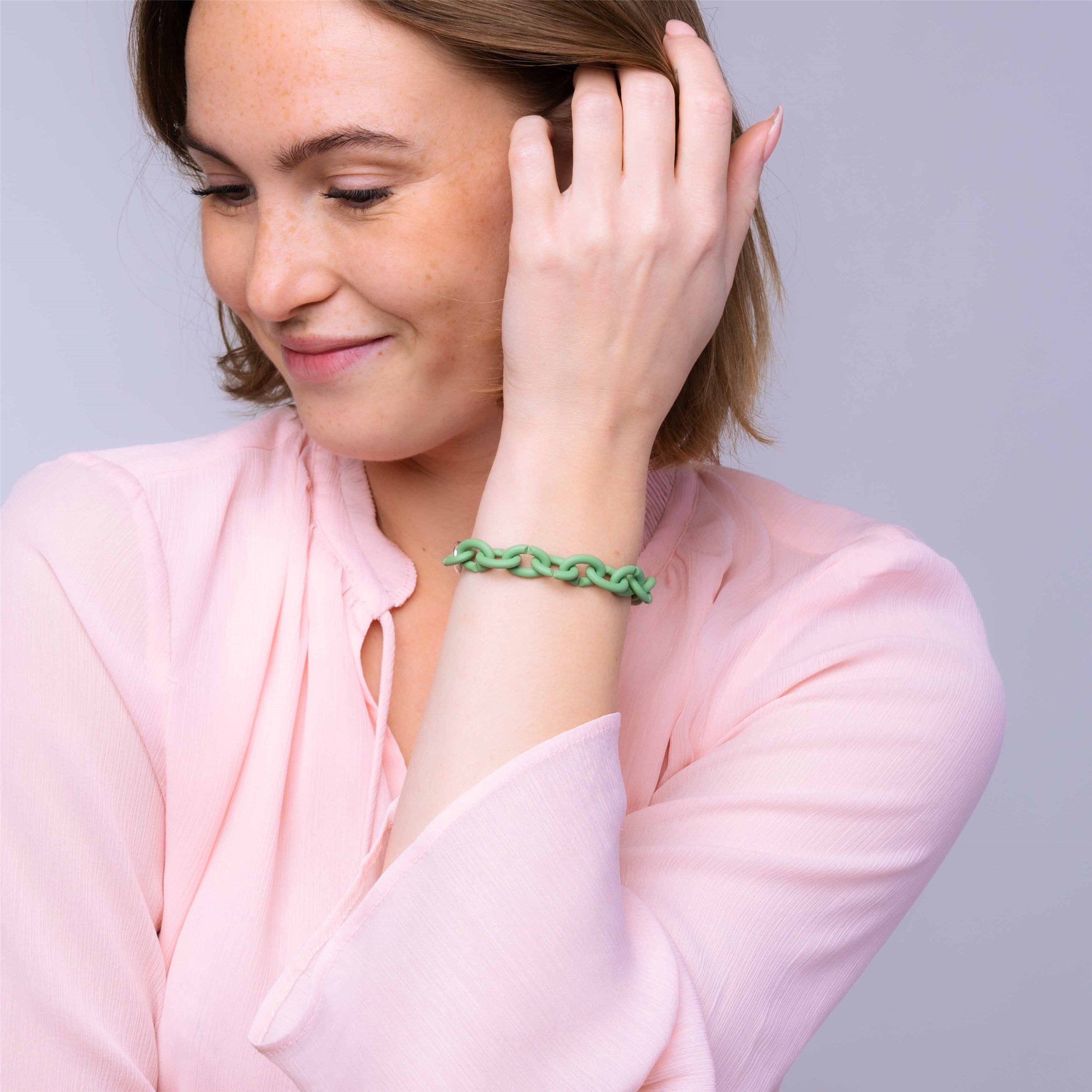 Pale Green Silver Bracelet