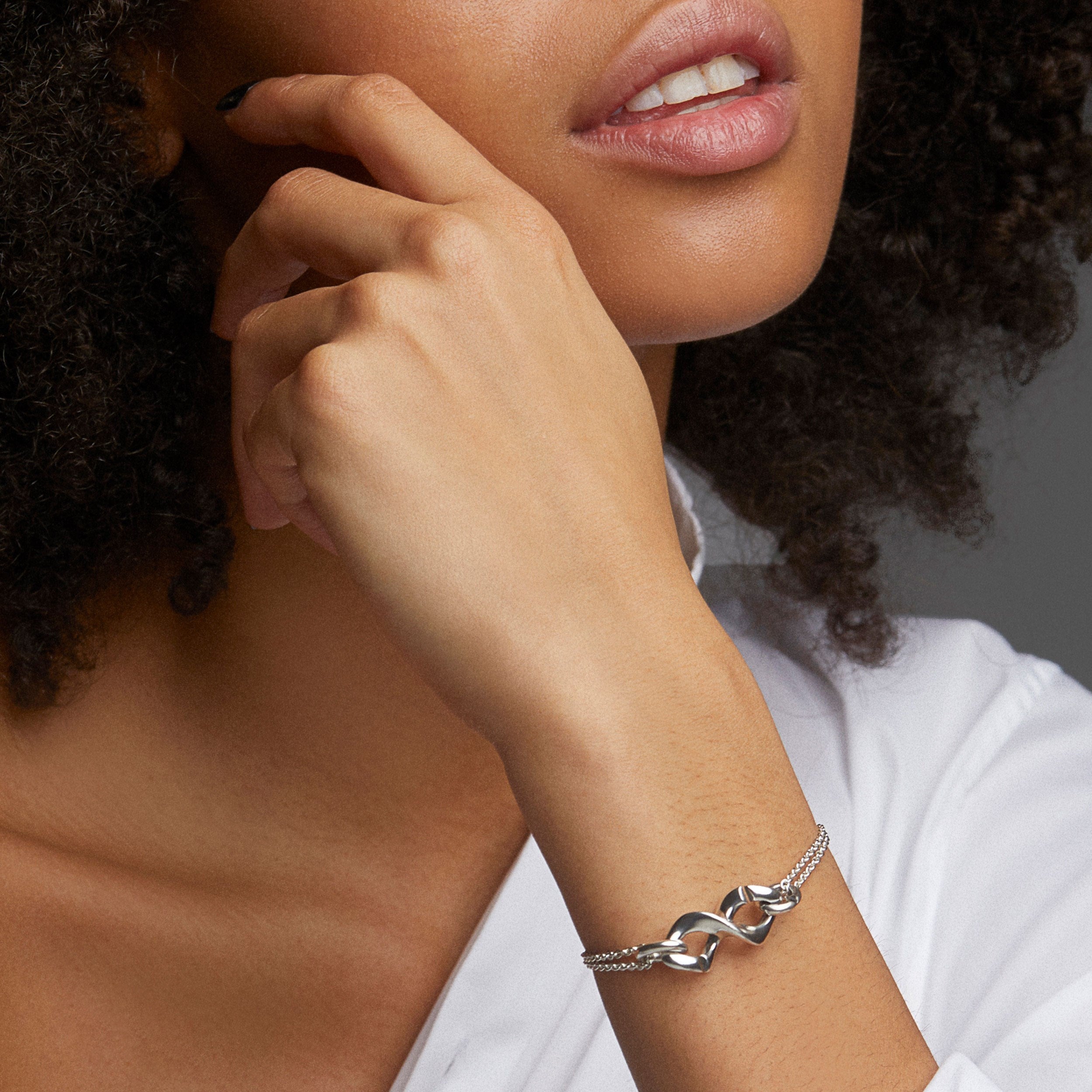 Petite Chain DNA Silver Bracelet