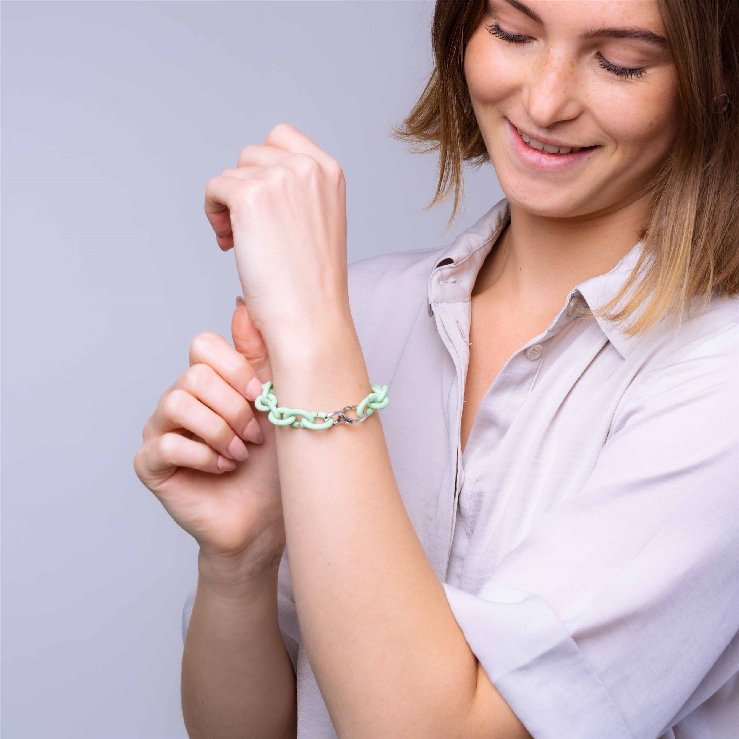 Mint Green Silver Bracelet