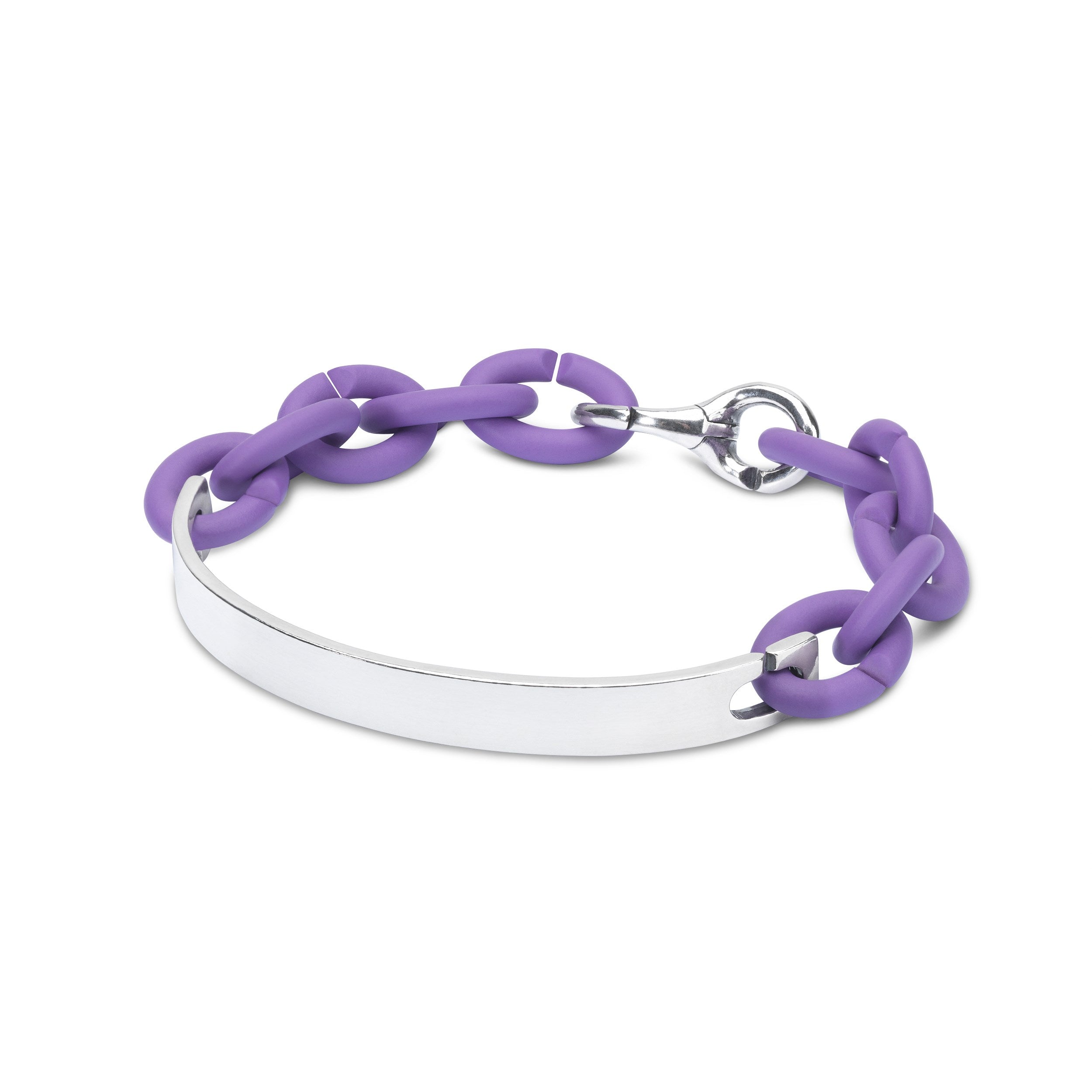Velvet Lilac Silver Bangle Bracelet, Large